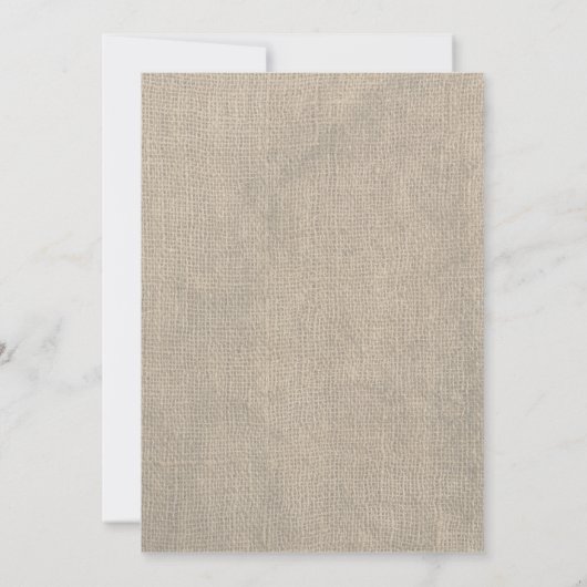 Rustic Burlap & Mason Jar Wedding Save the Date (Achterkant)