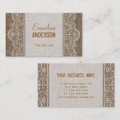  Rustic Burlap met Floral Lace Visitekaartje (Voorkant / Achterkant)