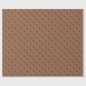 Rustic Burlap met Red Trim Merry Kerstmis Cadeaupapier (Vlak)