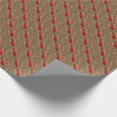 Rustic Burlap met Red Trim Merry Kerstmis Cadeaupapier (Hoek)