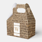 Rustic Burlap Monogram Initiaal Bedankdoosjes (Achterkant)