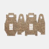 Rustic Burlap Monogram Initiaal Bedankdoosjes (Uitgevouwen)