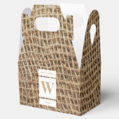 Rustic Burlap Monogram Initiaal Bedankdoosjes (Geopend)