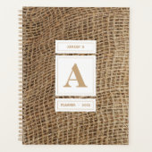 Rustic Burlap Monogram Initiaal Benoeming Book Planner (Voorkant)