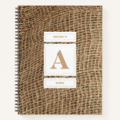Rustic Burlap Monogram Initiaal Notitieboek (Voorkant)