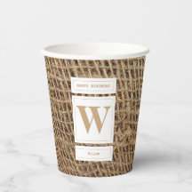 Rustic Burlap Monogram Initiaal