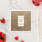 Rustic Burlap Monogram Initiaal Servet (Insitu)