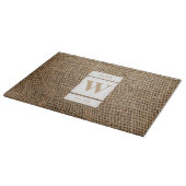 Rustic Burlap Monogram Initiaal Snijplank (Hoek)