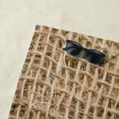 Rustic Burlap Monogram Initiaal Strandlaken (In situ)