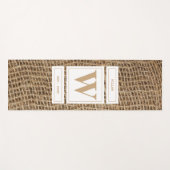 Rustic Burlap Monogram Initiaal Yogamat (Voorkant (horizontaal))