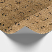 Rustic Burlap Numbers verpakkingspapier Cadeaupapier (Hoek)