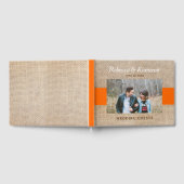 Rustic Burlap Oranje Photo Wedding Gastenboek (Volledig)