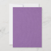 Rustic Burlap Orchid Paars Wedding Invitations Kaart (Achterkant)