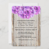 Rustic burlap paarse hydrangea trouwt met ph1 kaart (Voorkant)