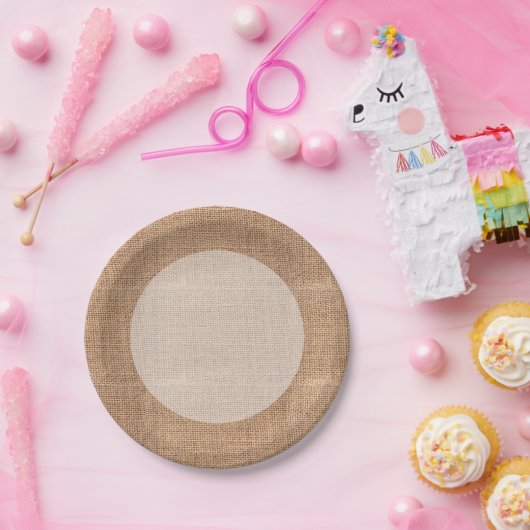 Rustic Burlap Papieren Bordje (Feest)