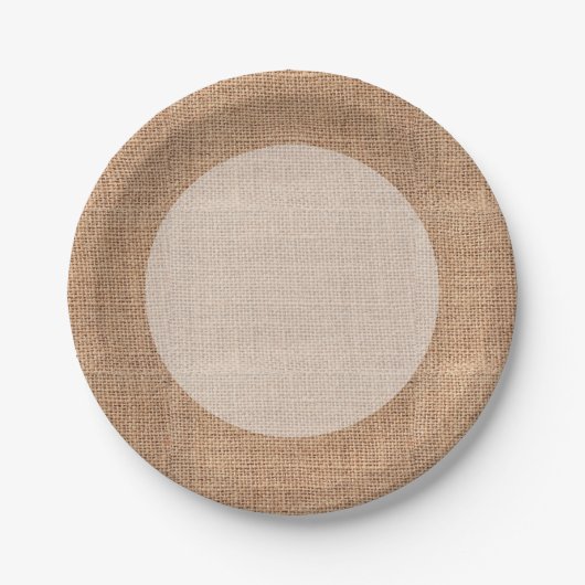 Rustic Burlap Papieren Bordje (Voorkant)