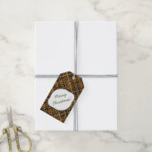 Rustic Burlap Pattern Black met Text Greeting Cadeaulabel (Met Touw)
