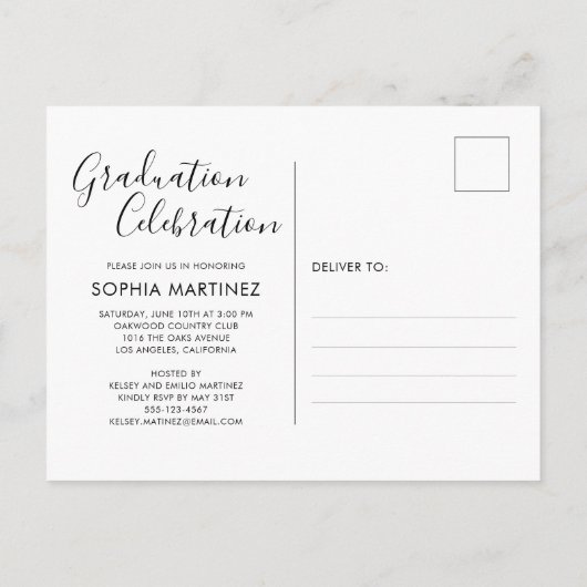 Rustic Burlap Photo Afstuderen Uitnodiging Briefkaart (Achterkant)