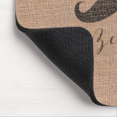 Rustic Burlap Print & Mustache Muismat (Hoek)