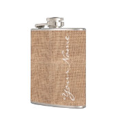 Rustic Burlap print op maat Heupfles (Links)