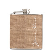 Rustic Burlap print op maat Heupfles (Voorkant)