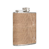 Rustic Burlap print op maat Heupfles (Rechts)