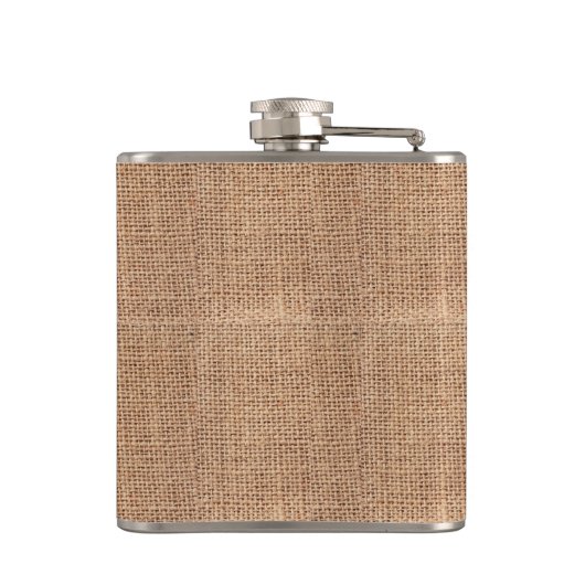 Rustic Burlap print op maat Heupfles (Achterkant)