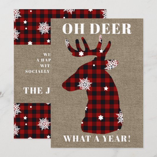 Rustic Burlap Pset Snowflake Oh Der Kerstmis Feestdagenkaart (Voorkant / Achterkant)