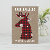 Rustic Burlap Pset Snowflake Oh Der Kerstmis Feestdagenkaart (Staand voorkant)