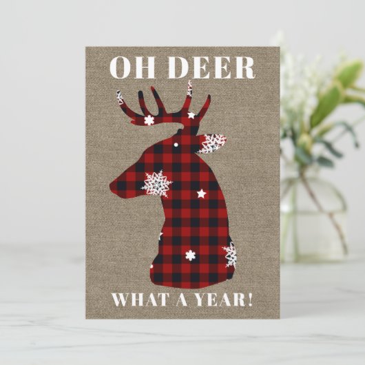 Rustic Burlap Pset Snowflake Oh Der Kerstmis Feestdagenkaart (Staand voorkant)