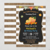 Rustic Burlap Pumpkin Herfst Kind Birthday Party Kaart (Voorkant / Achterkant)