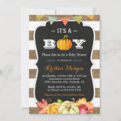 Rustic Burlap Pumpkin Het is een Baby shower van d Kaart (Voorkant)