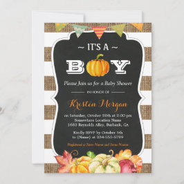Rustic Burlap Pumpkin Het is een Baby shower van d Kaart