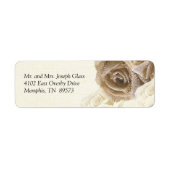 Rustic Burlap Roos Flowers Retouradres Labels (Voorkant)