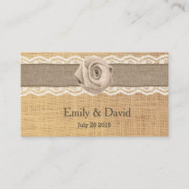 Rustic Burlap Roos Wedding Website Kaarten invoege