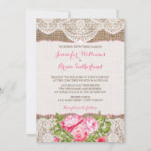 Rustic Burlap Rozen Peony Kaart (Voorkant)