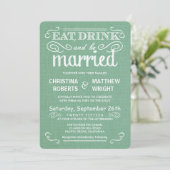 Rustic Burlap Sage Green Wedding Invitations Kaart (Staand voorkant)