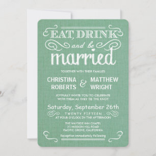 Rustic Burlap Sage Green Wedding Invitations Kaart
