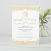 Rustic Burlap Sand Dollar Bridal Shower Kaart (Staand voorkant)