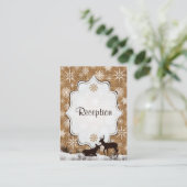 Rustic Burlap, Snowflakes & Deer Enclosure Kaart (Staand voorkant)