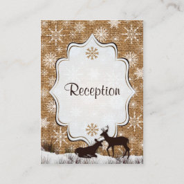 Rustic Burlap, Snowflakes & Deer Enclosure Kaart