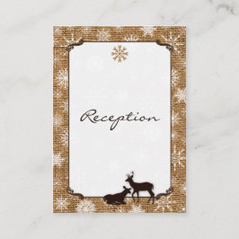Rustic Burlap, Snowflakes & Deer Enclosure Kaart