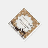 Rustic Burlap, Snowflakes en Deer Wedding Napkins Servet (Hoek)