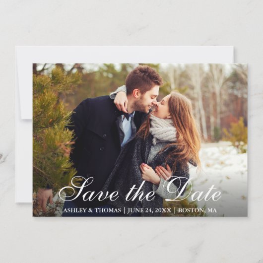 Rustic Burlap Sparen de Foto van het Datumpaar Kaart (Voorkant)