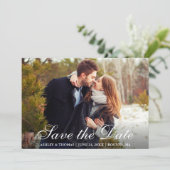 Rustic Burlap Sparen de Foto van het Datumpaar Kaart (Staand voorkant)