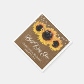 Rustic Burlap String Lights Sunflower Wedding Servet (Hoek)
