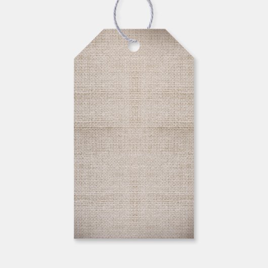 Rustic Burlap String Lights Wedding Cadeaulabel (Achterkant)