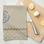 Rustic Burlap Style Gingerbrood Monogramed Theedoek (Quarter Fold)