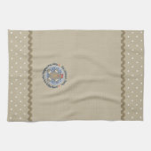 Rustic Burlap Style Gingerbrood Monogramed Theedoek (Horizontaal)