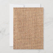 Rustic Burlap Sunflower Birthday Party Invitations Kaart (Achterkant)